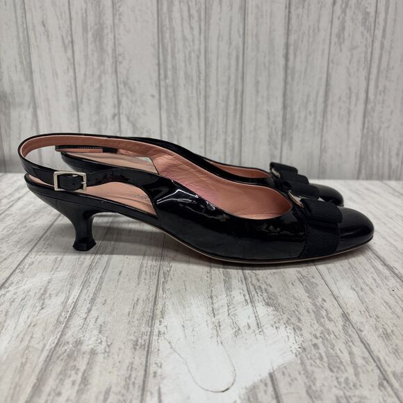 Womens Size 9B Salvatore Ferragamo Vara Bow Black - Picture 1 of 7